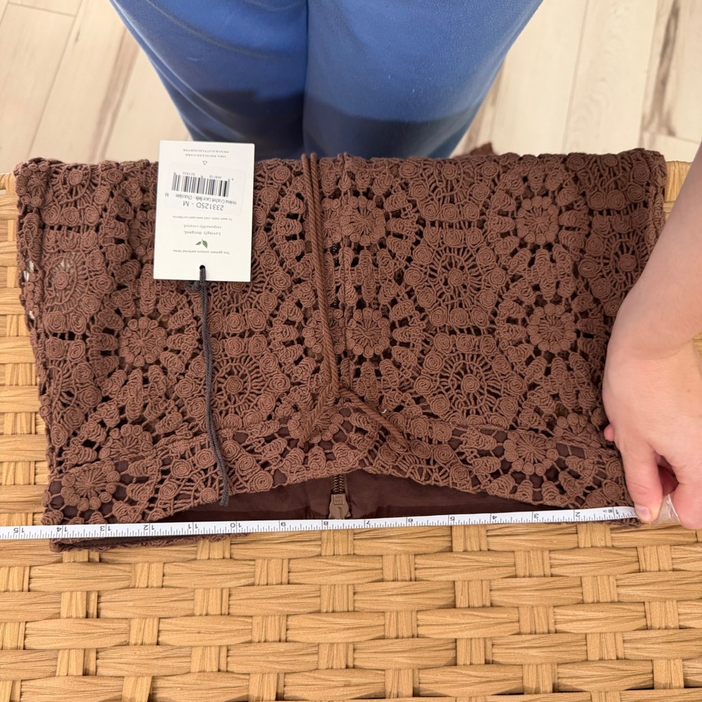 Spell & the Gypsy Helena Crochet Lace Bells Chocolate Brown Flare Pants Boho M - Picture 5 of 10